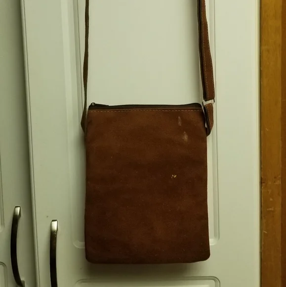 🍭Unbranded vintage two pocket embroidered small adjustable crossbody bag - Picture 3 of 11